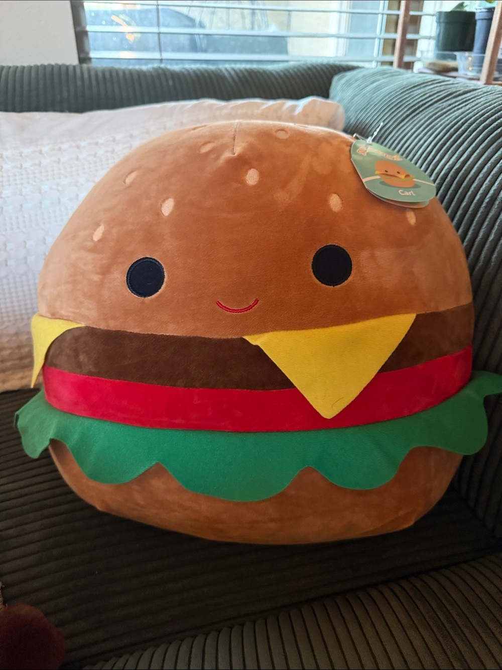 Squishmallows Cheeseburger “Carl” 16”